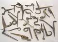 Group of Pennsylvania wrought iron decorative hooks and keepers 18th19th c