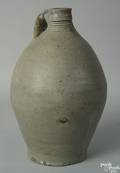 Connecticut ovoid stoneware jug early 19th c