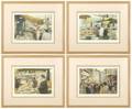 Series of 4 Altman Lithos Rue Mouffetard Market