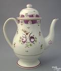 Pearlware dome lidded coffee pot