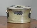 Stoneware lidded crock 19th c