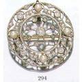 Fine Edwardian Diamond and Natural Pearl PendantBrooch