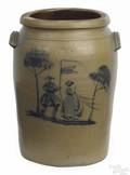 Rare threegallon stoneware crock 19th c