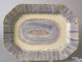 Blue and purple rainbow spatter platter 19th c