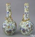 Pair of Chinese export famille rose vases 19th c