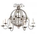 Round Open Cage 8Light Chandelier 20th C