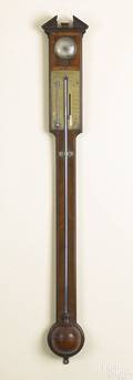 Fine George III Chippendale mahogany stick barometer late 18th c