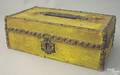 New England yellow painted hide box 19th c
