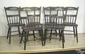 Set of 6 Pennsylvania paint decorated plank seat chairs
