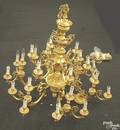 Italian gilt metal chandelier with 2 tiers of 6 arms