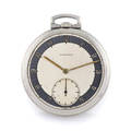LONGINES TWO TONE DIAL STEEL POCKET WATCH Longines