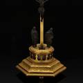 CONTINENTAL CRUCIFORM TABLE CLOCK GILT BRASS Movement Jean Gaffier Pyon