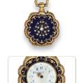 HENRI CAPT YELLOW GOLD BULE ENAMEL AND DIAMONDS Henri Capt