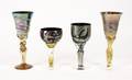 Collection of 4 Colin Heaney Art Glass Goblets