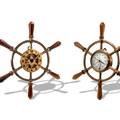 HERMS SHIPS WHEEL CLOCK AND BAROMETER PAIR Herms