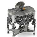 SILVER SINGING BIRD BOX TABLE Attributed to Griesbaum