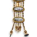 GOLD  ENAMEL CHATELAINE French
