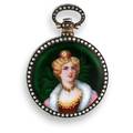 JEQUIER  BEAUTIFUL LADY ENAMEL PORTRAIT WATCH Jequier