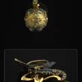 SWISS GOLD DIAMOND AND ENAMEL MINIATURE PEACOCK BALL PENDANT WATCH Swiss