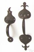 Two Pennsylvania wrought iron thumb latches