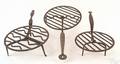 Three American wrought iron rotating broilers late 18th c