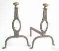 Pair of miniature wrought iron andirons 18th c