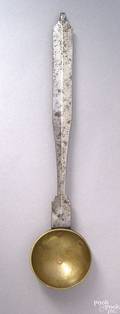 Pennsylvania wrought iron and brass tasting ladle mid 19th c