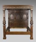 English Oak Carved Tester Bed