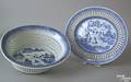 Chinese export Canton reticulated bowl and undertray 19th c