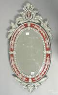 Venetian mirror with overall floral decoration
