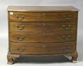 New England Federal mahogany bowfront chest of drawers