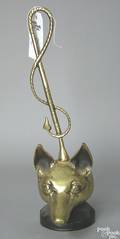 Brass door stop in the form of a fox