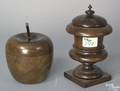 Two turned wooden tea caddies