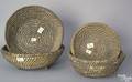 Four early rye straw baskets