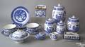 Fifteen pieces of Blue Willow porcelain