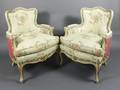 Pair of Louis XV Style Painted Bergeres
