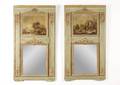 Pair of 19th C Diminutive Trumeau Mirrors