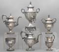 Philadelphia repousse coin silver 6piece tea service by R  W Wilson