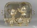 English silver tea service late 19th c