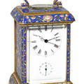 Champleve Enamel Carriage Clock Swiss