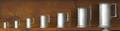 Seven graduated pewter measures