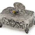 SILVER SINGING BIRD BOX Attributed to Griesbaum