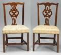 Pair of Massachusetts Chippendale cherry dining chairs ca 1780