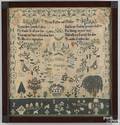 Philadelphia silk on linen needlework sampler dated 1830