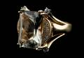 Ladies 14k Gold Green Quartz  Diamond Ring