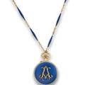 BELLE EPOQUE ENAMEL PENDANT WATCH  DIAMOND INITIAL A Swiss