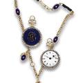 ROYAL BLUE ENAMEL  PEARLS Swiss