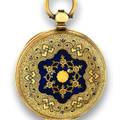 Gold  Enamel Hunter Pocket Watch Sandol