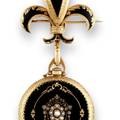 Swiss Enamel  Pearl Pendant Watch Swiss