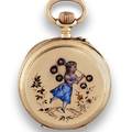 Swiss Enamel Pendant Watch  Hoop La Swiss